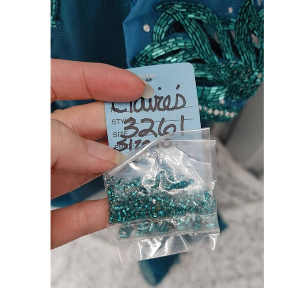 Claire's Collection Ball Pageant Gown Beaded Crystal Embellished Sz 10 - Picture 13 of 13